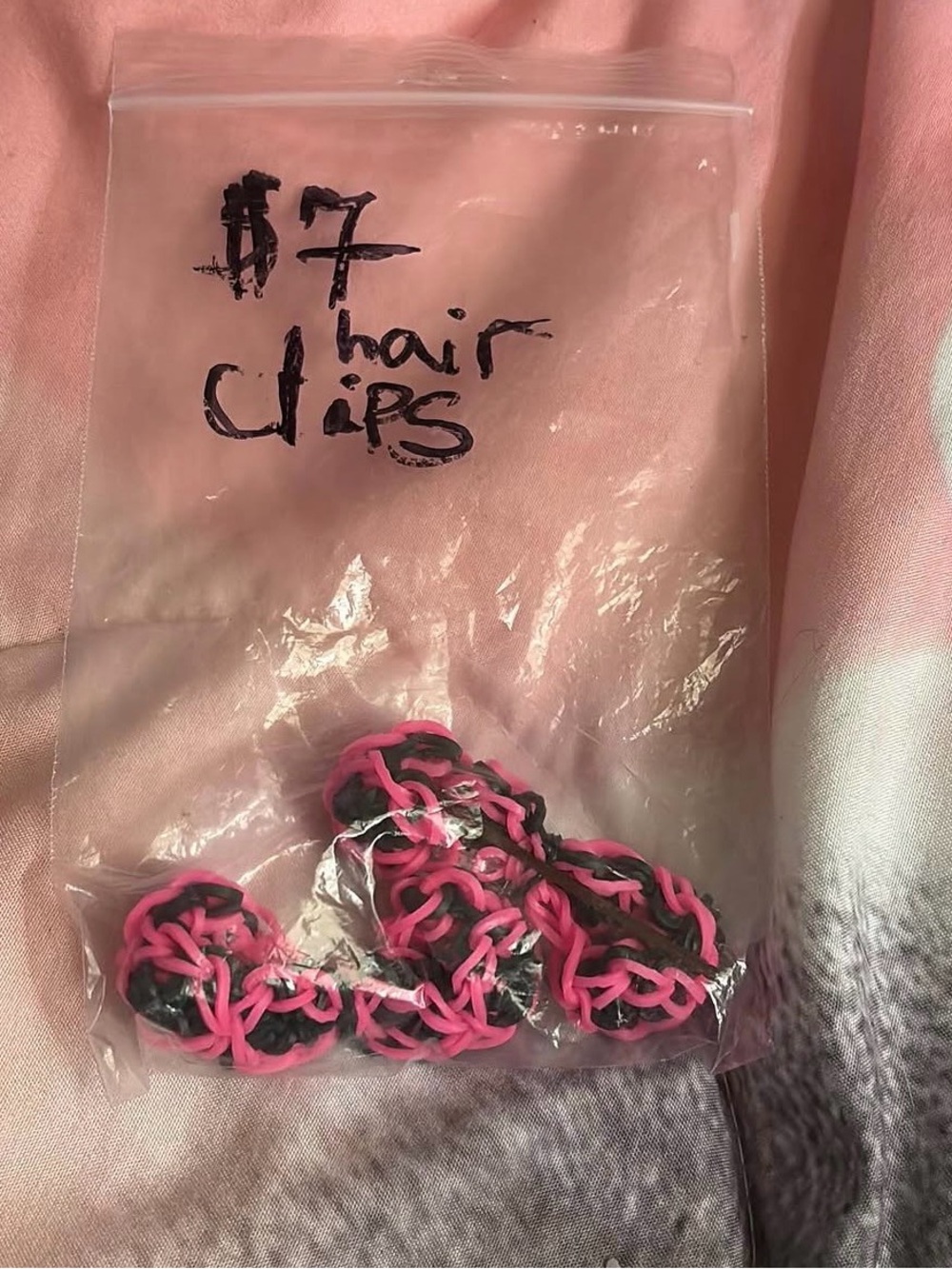 Pink and Black Hair Clips - Women Accessories